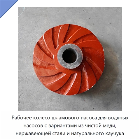 Рабочее колесо шламового насоса для водяных насосов с вариантами из чистой меди, нержавеющей стали и натурального каучука