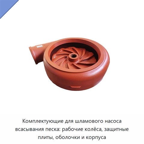 Комплектующие для шламового насоса всасывания песка: рабочие колёса, защитные плиты, оболочки и корпуса