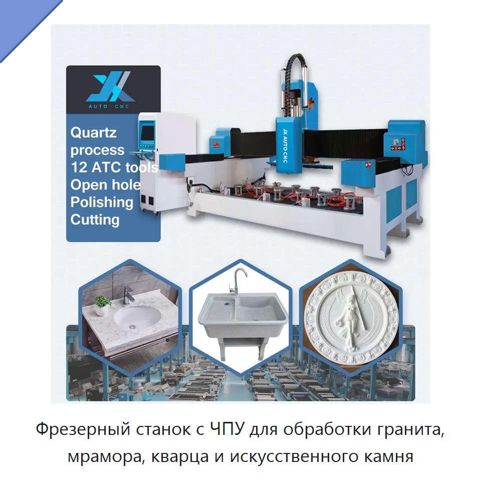 Фрезерный станок с ЧПУ для обработки гранита, мрамора, кварца и искусственного камня — Фрезерные станки по дереву