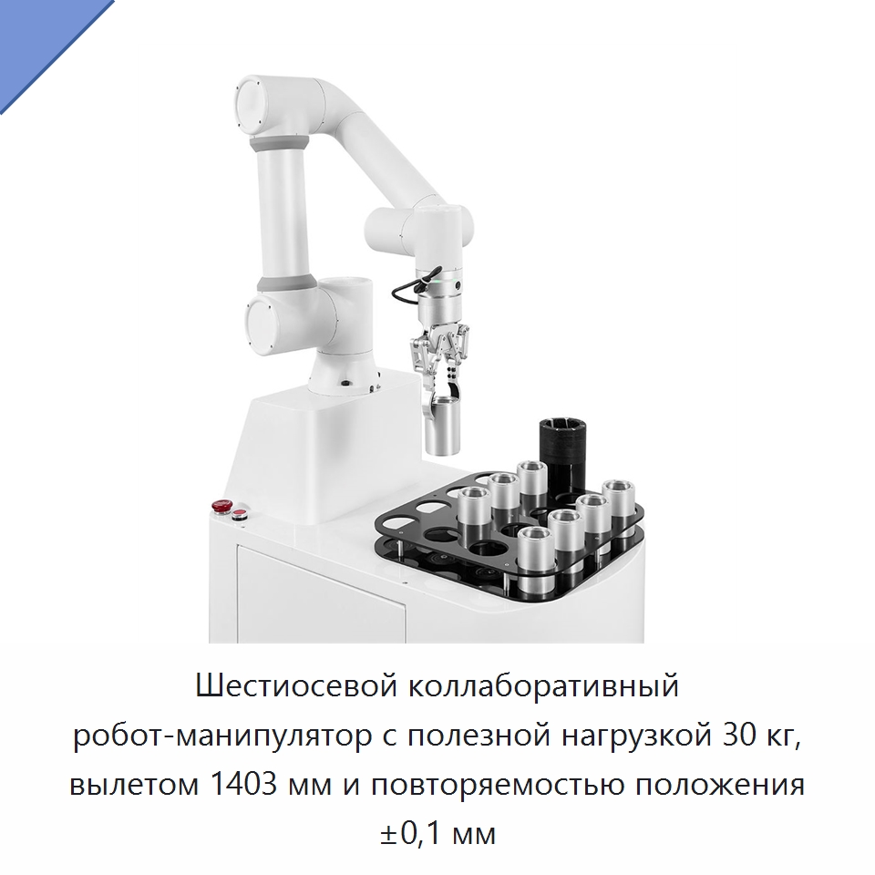 Шестиосевой коллаборативный робот-манипулятор с полезной нагрузкой 30 кг, вылетом 1403 мм и повторяемостью положения ±0,1 мм — Коллаборативные роботы