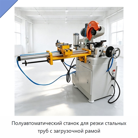 Полуавтоматический станок для резки стальных труб с загрузочной рамой