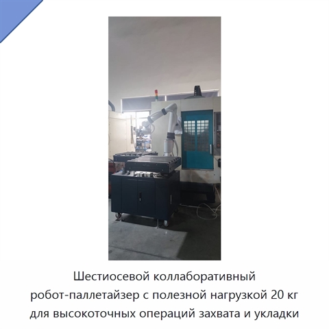 Шестиосевой коллаборативный робот-паллетайзер с полезной нагрузкой 20 кг для высокоточных операций захвата и укладки
