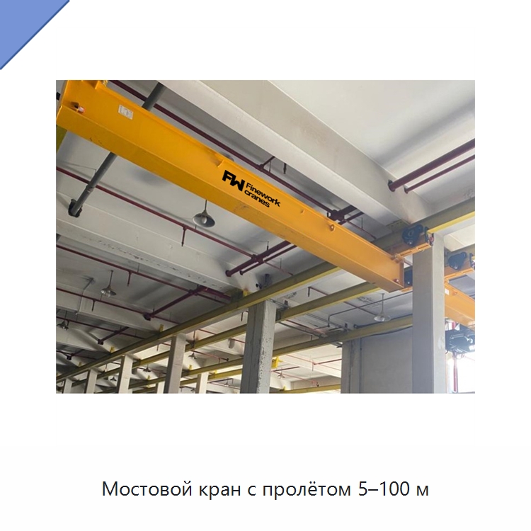 Мостовой кран с пролётом 5–100 м — Краны