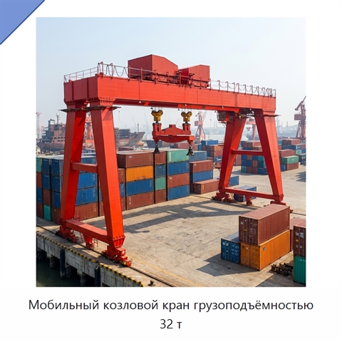 Мобильный козловой кран грузоподъёмностью 32 т