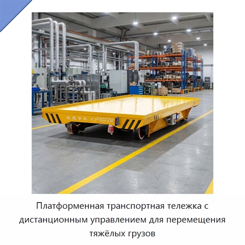 Платформенная транспортная тележка с дистанционным управлением для перемещения тяжёлых грузов