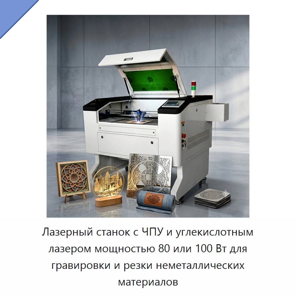 Лазерный станок с ЧПУ и углекислотным лазером мощностью 80 или 100 Вт для гравировки и резки неметаллических материалов — Лазерные гравировальные станки