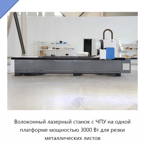 Волоконный лазерный станок с ЧПУ на одной платформе мощностью 3000 Вт для резки металлических листов