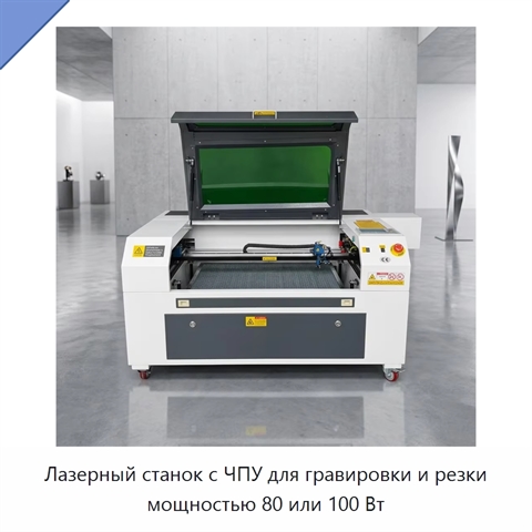 Лазерный станок с ЧПУ для гравировки и резки мощностью 80 или 100 Вт