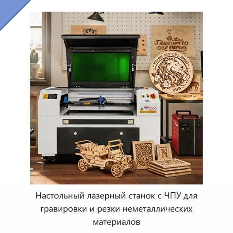 Настольный лазерный станок с ЧПУ для гравировки и резки неметаллических материалов