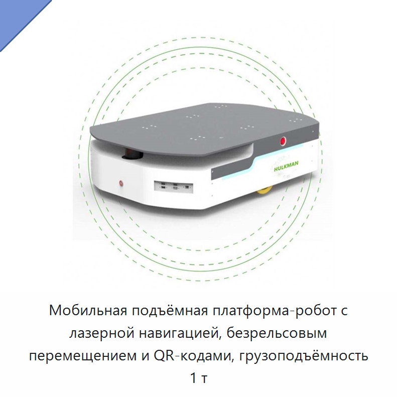 Мобильная подъёмная платформа-робот с лазерной навигацией, безрельсовым перемещением и QR-кодами, грузоподъёмность 1 т — Вилочные погрузчики
