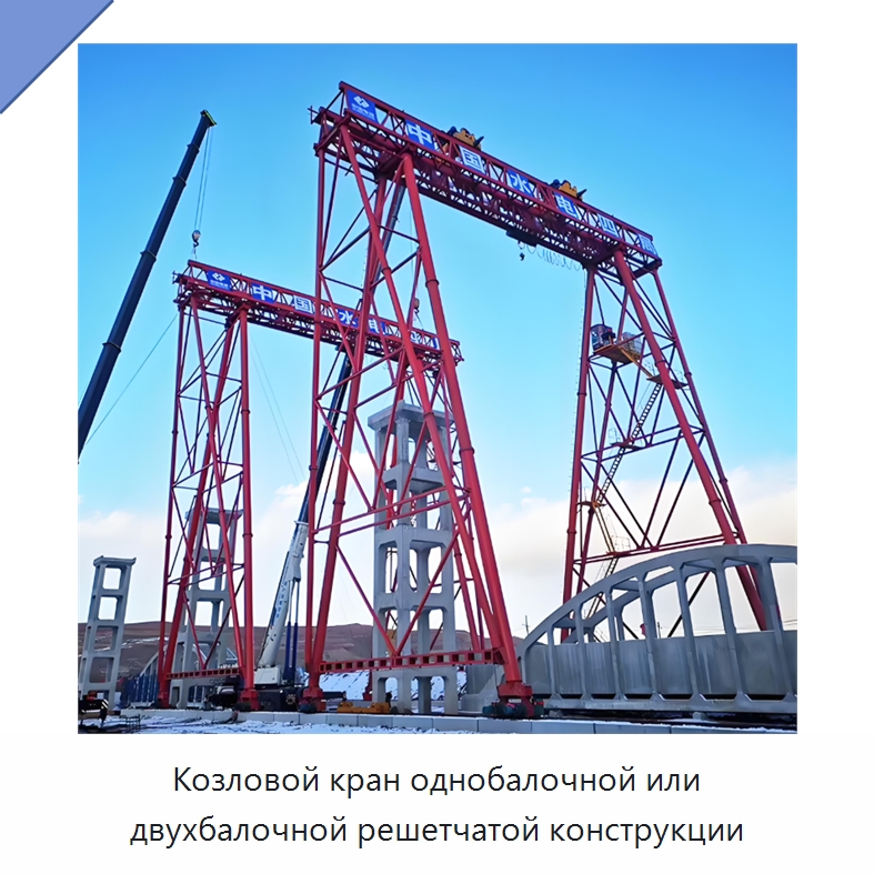 Козловой кран однобалочной или двухбалочной решетчатой конструкции — Краны