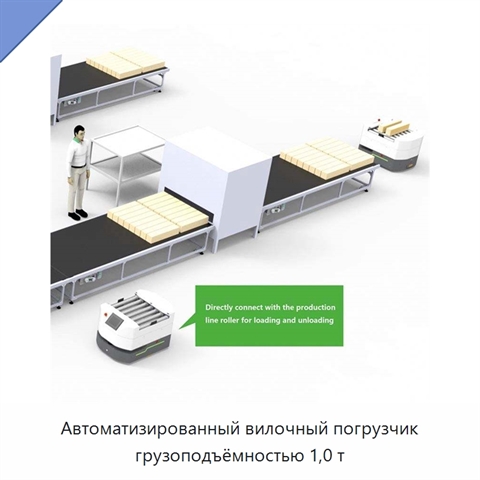 Автоматизированный вилочный погрузчик грузоподъёмностью 1,0 т