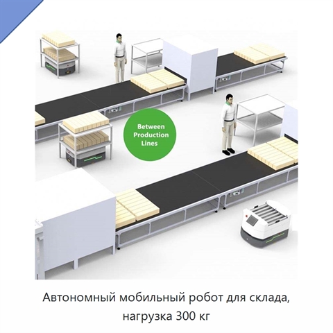 Автономный мобильный робот для склада, нагрузка 300 кг