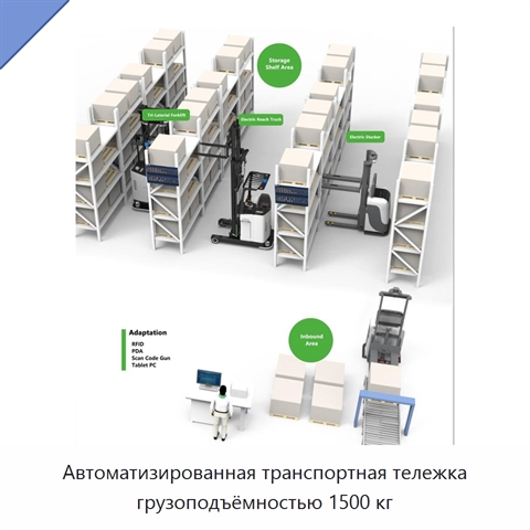 Автоматизированная транспортная тележка грузоподъёмностью 1500 кг
