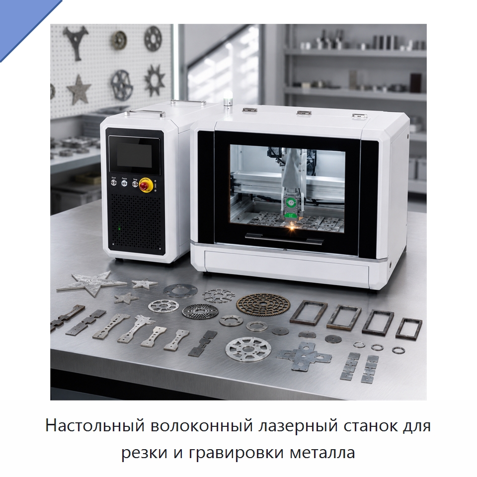 Настольный волоконный лазерный станок для резки и гравировки металла — Станки лазерной резки
