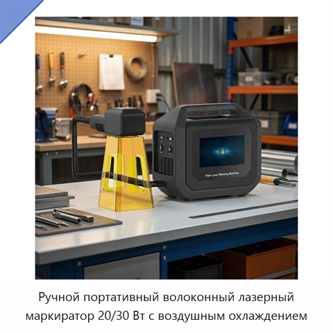 Ручной портативный волоконный лазерный маркиратор 20/30 Вт с воздушным охлаждением