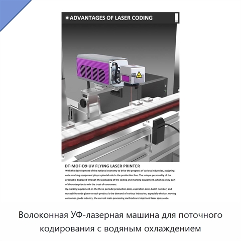 Волоконная УФ-лазерная машина для поточного кодирования с водяным охлаждением