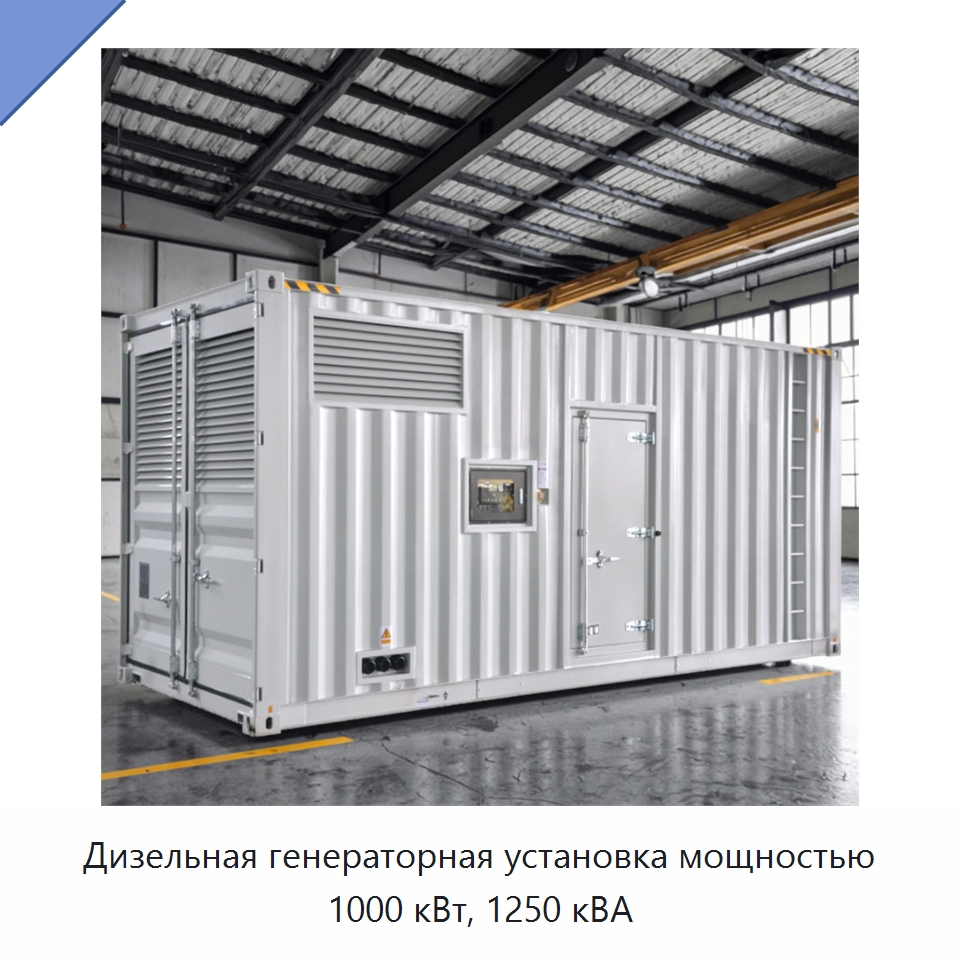 Дизельная генераторная установка мощностью 1000 кВт, 1250 кВА — Дизельные генераторы