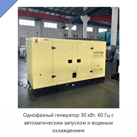 Однофазный генератор 30 кВт, 60 Гц с автоматическим запуском и водяным охлаждением