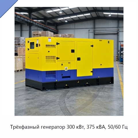Трёхфазный генератор 300 кВт, 375 кВА, 50/60 Гц