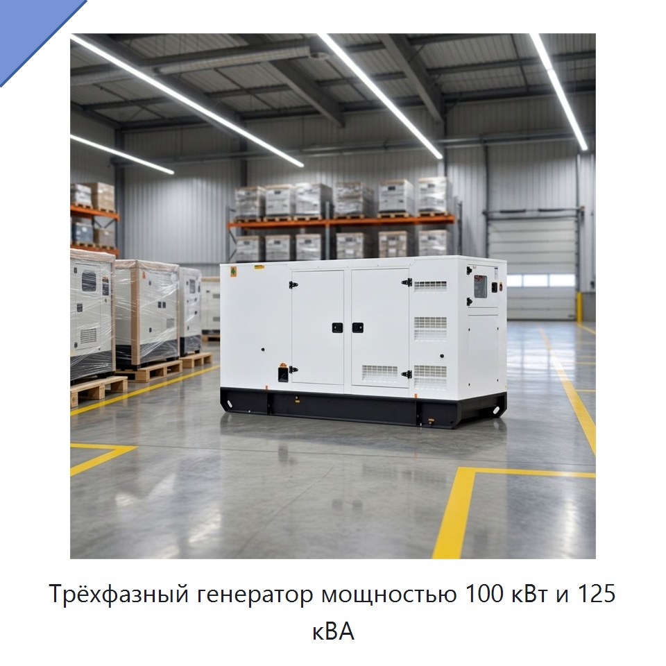 Трёхфазный генератор мощностью 100 кВт и 125 кВА — Дизельные генераторы