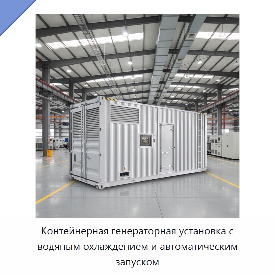 Контейнерная генераторная установка с водяным охлаждением и автоматическим запуском — Дизельные генераторы