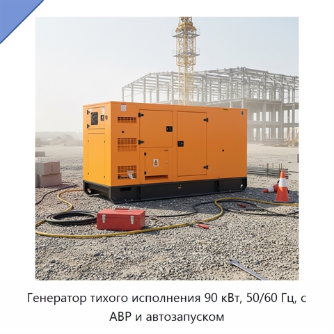 Генератор тихого исполнения 90 кВт, 50/60 Гц, с АВР и автозапуском