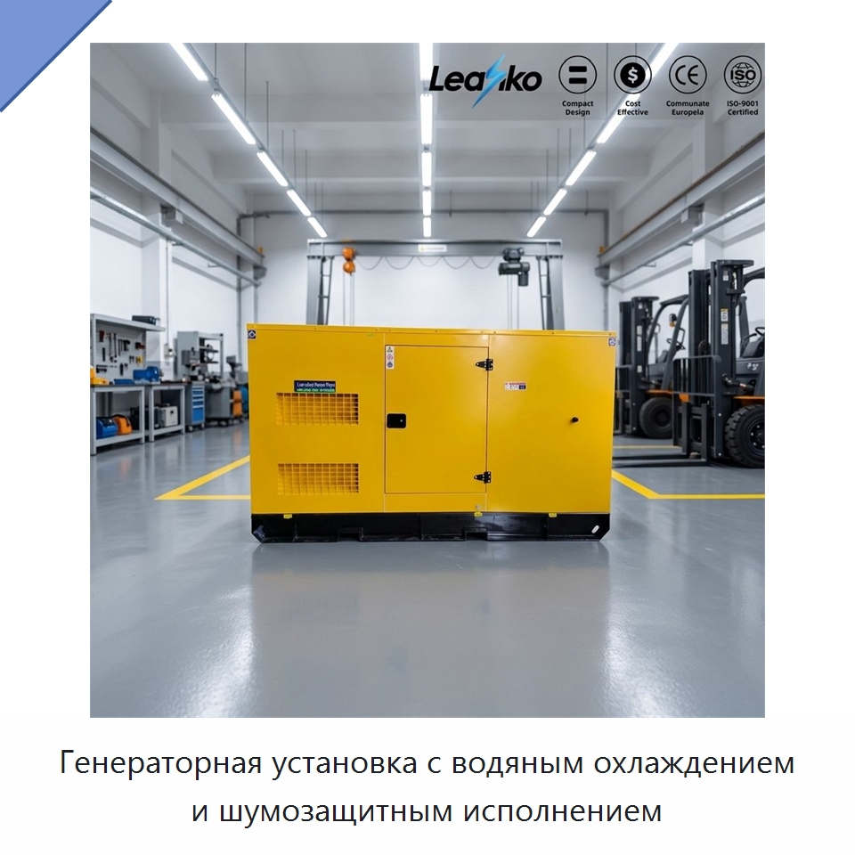 Генераторная установка с водяным охлаждением и шумозащитным исполнением — Дизельные генераторы
