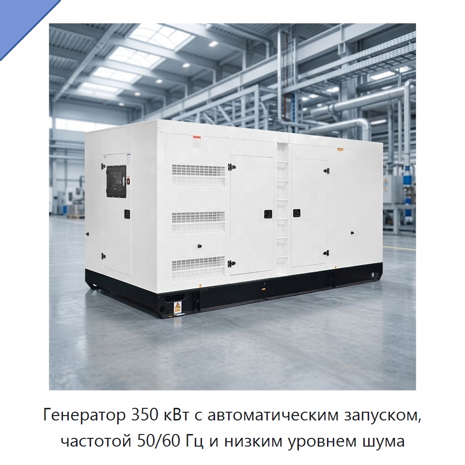 Генератор 350 кВт с автоматическим запуском, частотой 50/60 Гц и низким уровнем шума — Дизельные генераторы
