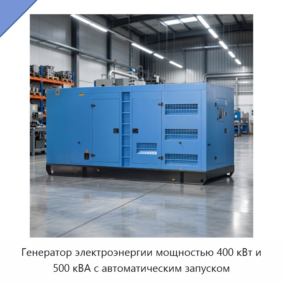 Генератор электроэнергии мощностью 400 кВт и 500 кВА с автоматическим запуском — Дизельные генераторы