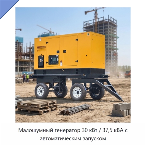 Малошумный генератор 30 кВт / 37,5 кВА с автоматическим запуском