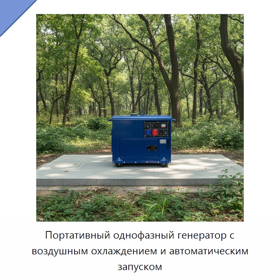 Портативный однофазный генератор с воздушным охлаждением и автоматическим запуском — Дизельные генераторы