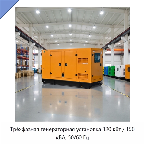 Трёхфазная генераторная установка 120 кВт / 150 кВА, 50/60 Гц