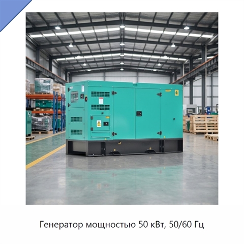 Генератор мощностью 50 кВт, 50/60 Гц