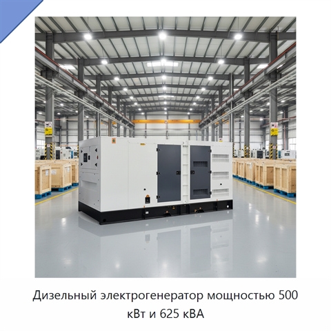 Дизельный электрогенератор мощностью 500 кВт и 625 кВА