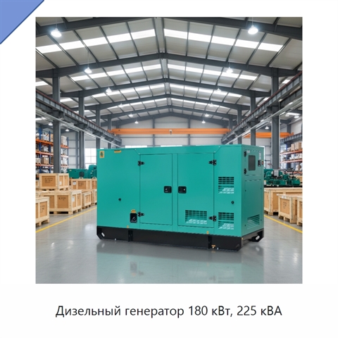 Дизельный генератор 180 кВт, 225 кВА