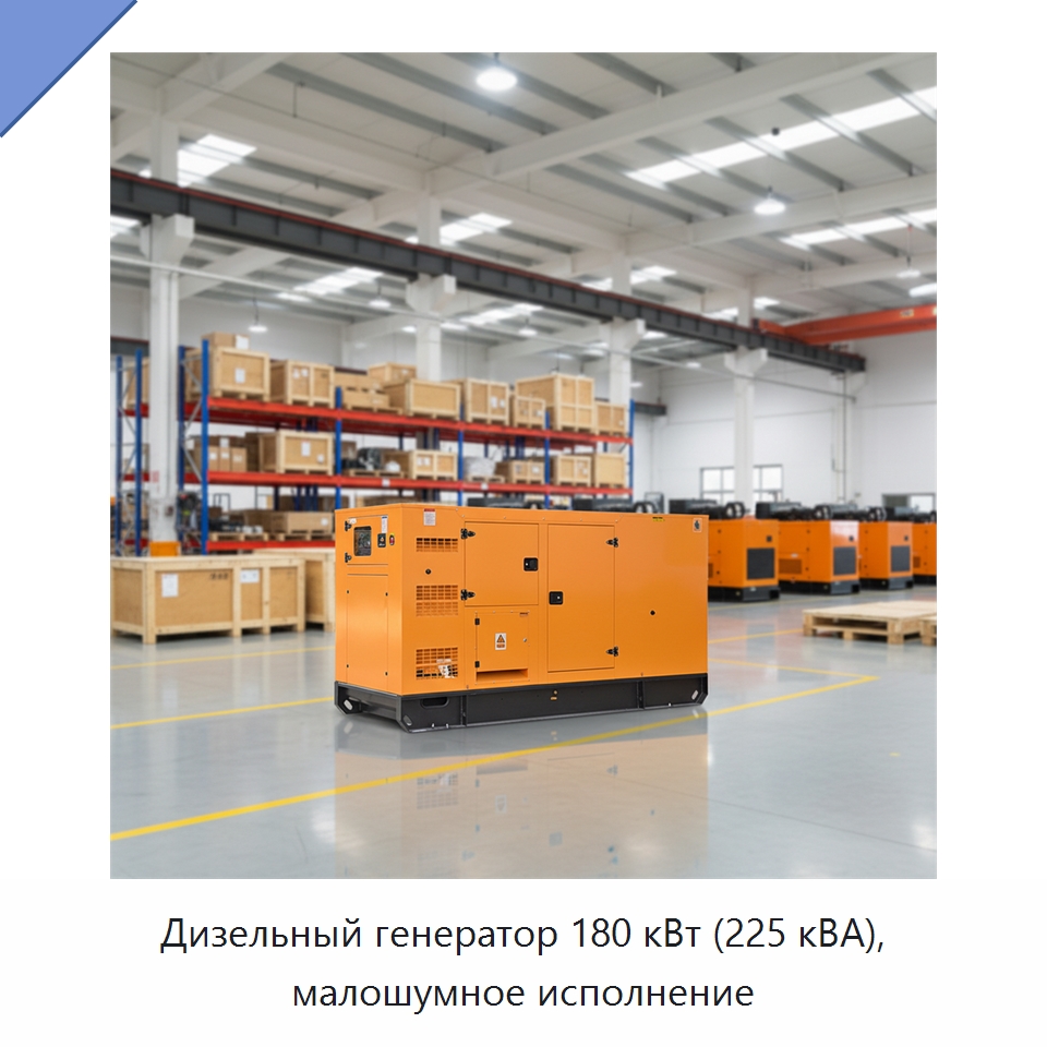 Дизельный генератор 180 кВт (225 кВА), малошумное исполнение — Дизельные генераторы