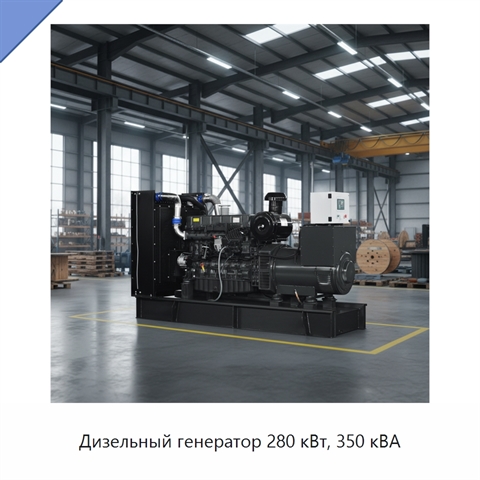 Дизельный генератор 280 кВт, 350 кВА