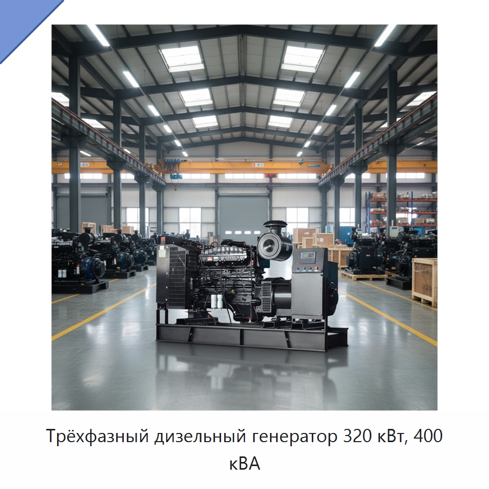 Трёхфазный дизельный генератор 320 кВт, 400 кВА — Дизельные генераторы