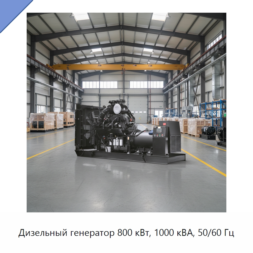 Дизельный генератор 800 кВт, 1000 кВА, 50/60 Гц — Дизельные генераторы