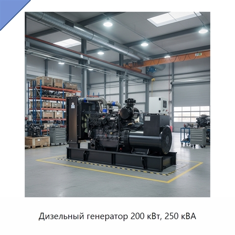 Дизельный генератор 200 кВт, 250 кВА