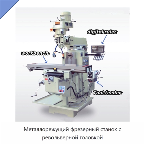 Металлорежущий фрезерный станок с револьверной головкой