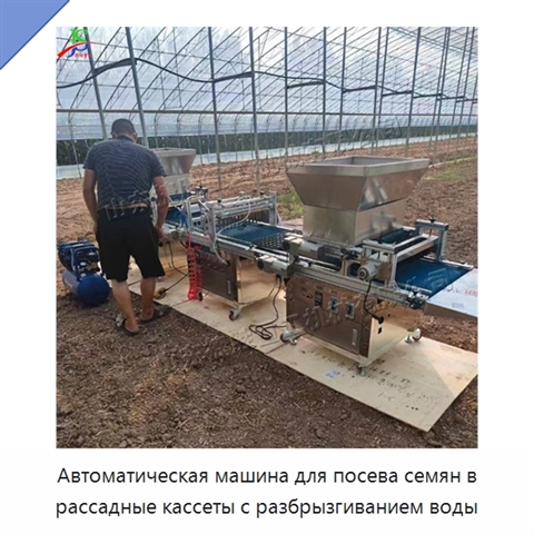 Автоматическая машина для посева семян в рассадные кассеты с разбрызгиванием воды