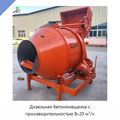 Дизельная бетономешалка с производительностью 8–20 м³/ч