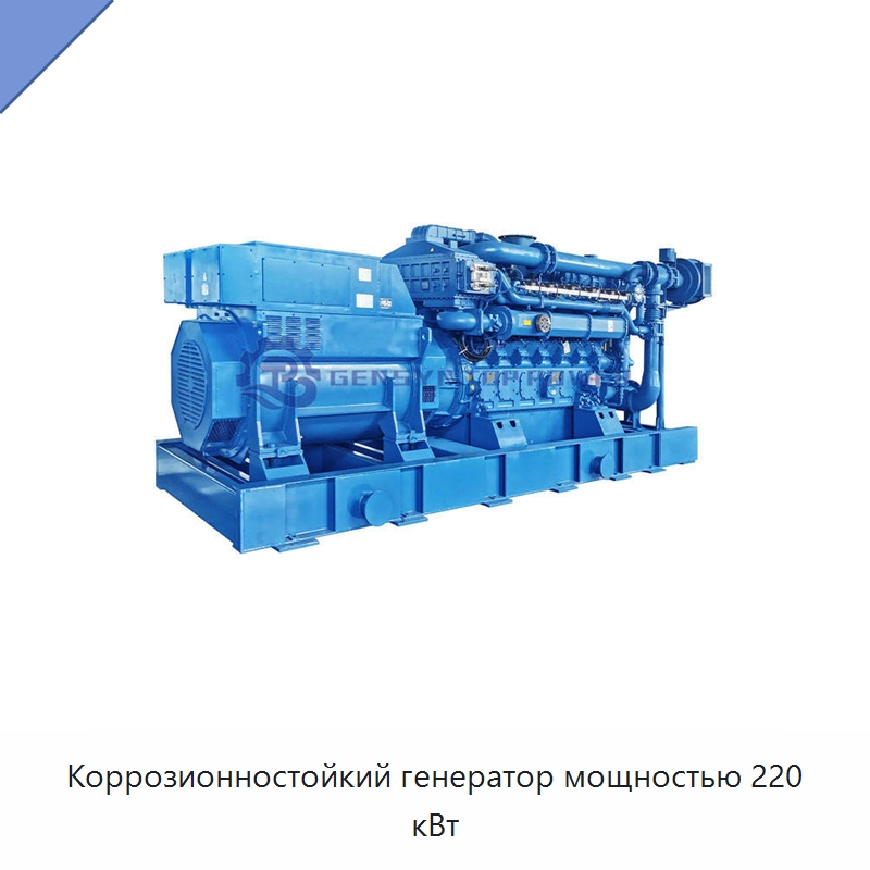 Коррозионностойкий генератор мощностью 220 кВт — Газотурбинные генераторы