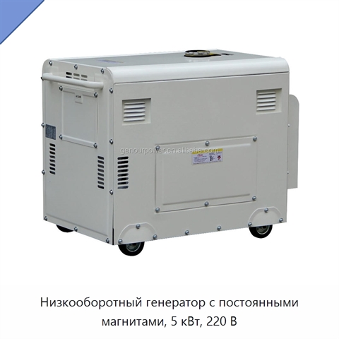 Низкооборотный генератор с постоянными магнитами, 5 кВт, 220 В