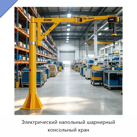 Электрический напольный шарнирный консольный кран