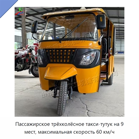 Пассажирское трёхколёсное такси-тутук на 9 мест, максимальная скорость 60 км/ч