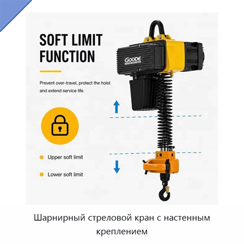 Шарнирный стреловой кран с настенным креплением