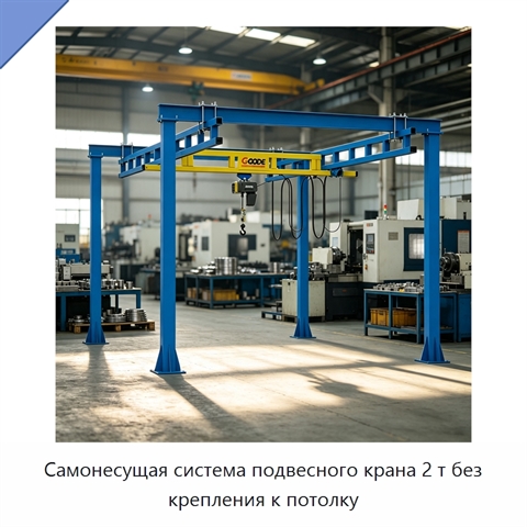 Самонесущая система подвесного крана 2 т без крепления к потолку